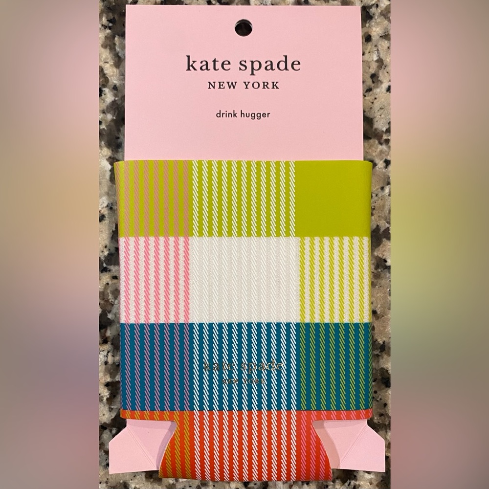 Kate Spade New York Drink Hugger 'Rainbow Plaid'